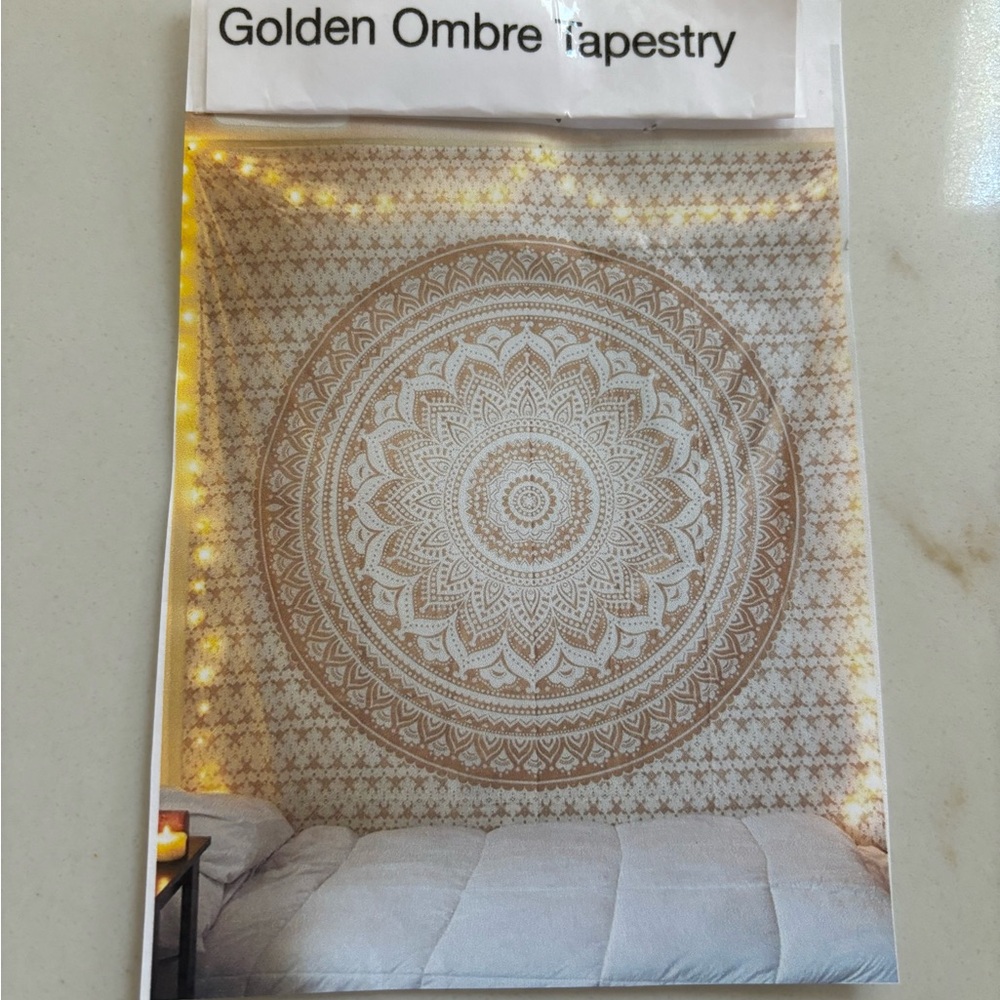 Golden Ombre Tapestry Wall Decor